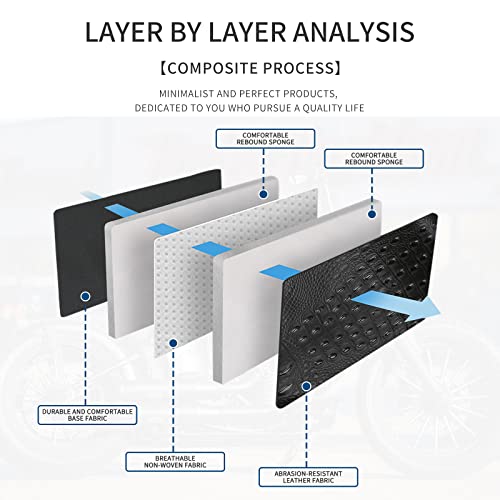 Dreamizer Motorcycle Leather Seat Brown Crocodile Cushion Compatible With Rebel 250 300 500 Refit Bobber Street Bike Chopper,Black #TOP3