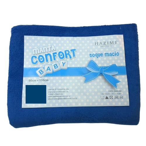 Manta Bebe De Micro Fibra Mantinha Hazime Azul Náutico