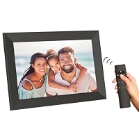 AGFAPHOTO - Digital Photo Frame - Realiview APF1000-10-inch LED Display, Weather/Clock Functions - Black