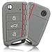 Produktbild ASARAH Premium Silikon Schlüsselhülle kompatibel mit VW, Schutzhülle Autoschlüssel Cover - Grau, Rot VW 3BKB-c