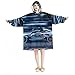 Couverture à capuche surdimensionnée en flanelle Sherpa avec poche pour adultes, hommes et femmes, voiture de sport haute vitesse