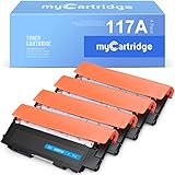 myCartridge 117A Toner Compatible avec Toner HP 117A HP117A pour Toner HP Color Laser MFP 178NW MFP 179FNW 150NW (Noir Jaune Cyan Magenta, avec Puce)