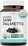 USDA Organic Saw Palmetto Supplement for Men & Women - 500mg Organic Saw Palmetto Powder | 120 Vegan Capsules | Pure Whole Berries | Non-GMO | Made in USA