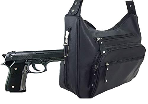 Image of Concealed Carry Hobo Bag Locking Crossbody Bag with Built-in Credit Card Slots