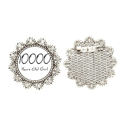 Broche de plata flor de 10000 años joya medium para vestido de mujer 1
