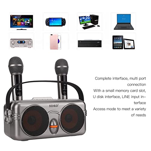 Sistema de Microfone Sem Fio Bluetooth 5.0 SD-326, MáQuina de Canto de Karaokê DoméStico Com Microfo