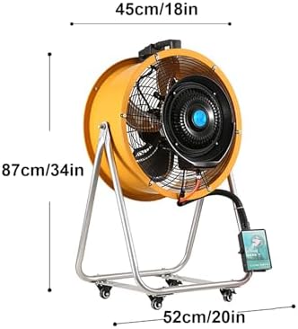 220v Misting Fans for Outside Large Industrial Mist Fan with Wheels for Commercial Use in Garage, Warehouse, Workshop, Patio (40cm/16in)