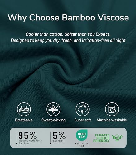 Image of NACHILA Women's Bamboo Viscose Pajama Sets Summer Cooling Short Sleeve Capri Soft Pjs Night Sweats Moisture Wicking Sleepwear