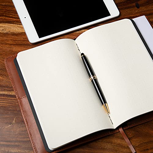 Theodore Carnet de Notes en Cuir Marron Cognac - Compatible A5 & Moleskine L (14x23 cm) - Idéal Voyage, Organisation, Prise de Notes – vue 6