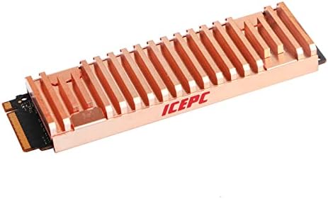 icepc M.2 Copper Heatsink PCI-E NVME 2280 SSD Heatsink Pure Copper Full-Cover Heatsink,High Performance SSD Radiator with Thermal Pad for PS5/Laptop/PC 2280 NGFF Solid State Disk Cooler(Copper)