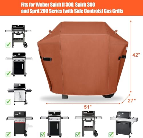Image of 51 Inch Grill Cover for Weber Spirit 300 /Spirit 400 Series Grills
