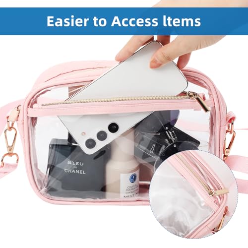 Clear Bag for Stadium Events, Clear Sling Purse Crossbody Bag with Adjustable Shoulder Strap for Women Concert3
