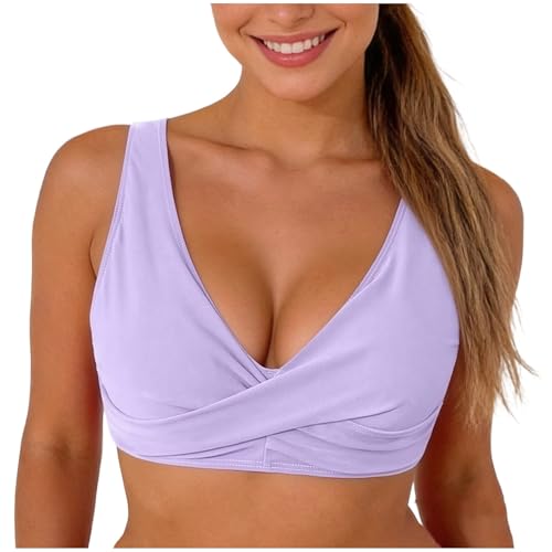 Ensemble tankini pour femme avec col en V et push-up amovible pour la plage
