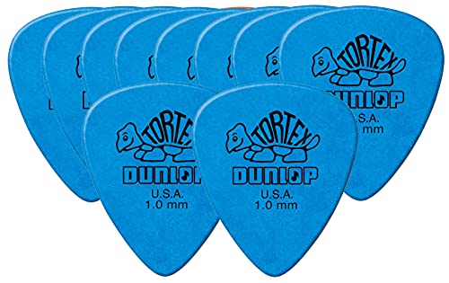 PUAS PARA GUITARRA ELECTRICA DUNLOP TORTEX 418R1.0 AZULES 10 UNIDADES - ROCKMUSIC ESPAÑA Cover