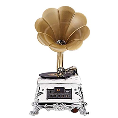 Europäischer Bluetooth-Plattenspieler mit Retro-UKW-Radio, Home-Music-Player mit Fernbedienung, zweikanaligen Stereolautsprechern und LED-Digitalanzeige