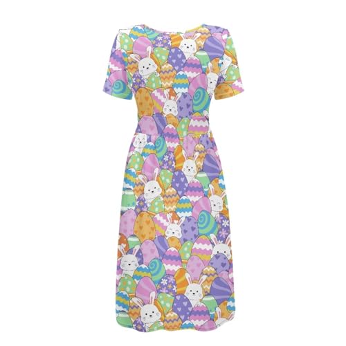 Image of Women's Summer Formal Dresses Short Sleeve Wrap V Neck Dresses Bridesmaid Wedding Guest Dress with Pockets