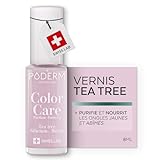 PODERM Vernis Soin au Tea Tree - Baby Pink | Swiss Lab - 8ML | Enrichis en Tea Tree, Silicium & Biotine | Purifie, Clarifie & Nourrit les Ongles Jaunes et Abîmés | Créé par une Podologue