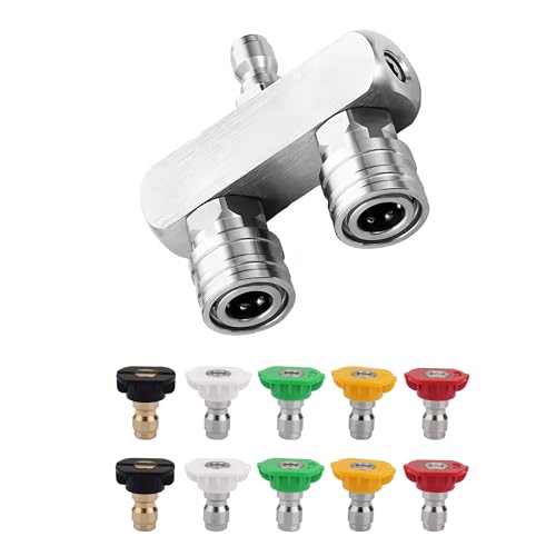 Boquilla Giratoria Turbo, Boquilla De Pulverización De Cabeza Turbo Giratoria De 360° Para Limpiador De Pistola De Alta Presión, 4000 Psi, Conexión Rápida De 1/4 Pulgadas (Turbo Dual:)