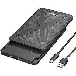 iDsonix Caja Disco Duro 2.5 USB 3.1, 6Gbps Carcasa Disco Duro para SATA I/II/III 7mm/9.5mm SSD HDD con Cable USB, Sopporta UASP, No Requiere Herramientas Negro(PW25-C3)