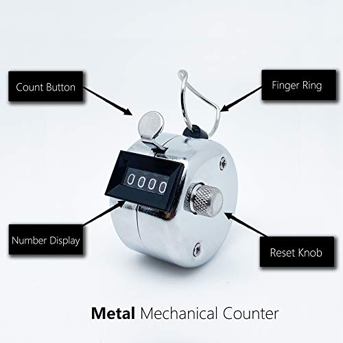 Amble 2 Pack Tally Clicker Counter, Metal Case Mechanical Clicker Digital Handheld Tally Counter with Nylon Lanyard