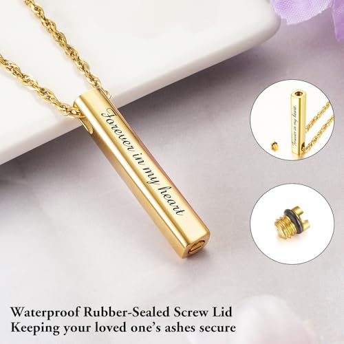abooxiu Urn Necklace for Human Ashes Cremation Jewelry for Ashes Stainless Steel Keepsake Ashes Necklace Memorial Urn Jewelry Pendant for Women Men - Forever in my heart4