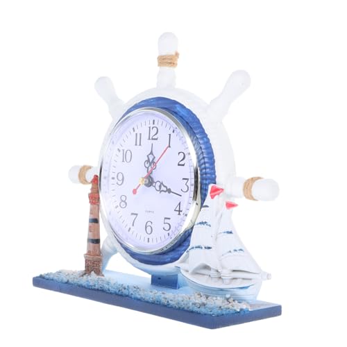 HEALLILY orologio decorativo orologi costieri da parete orologi da caminetto per caminetto pallina della ruota della nave ruota della nave in legno timone ANCHE VINTAGE AbS