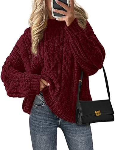 PRETTYGARDEN Women's Oversized Fall Sweaters 2025 Casual Long Sleeve Crewneck
