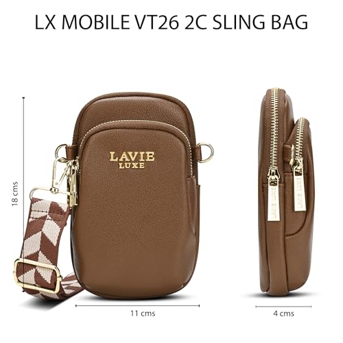 Image of Lavie Luxe Women's Mobile Vertical26 2-Compartment Crossbody Sling Bag | Ladies Purse Handbag | Gift for Women