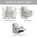Oxford Baby Uptown Upholstered Swivel Glider & Recliner Nursery Chair, Sand