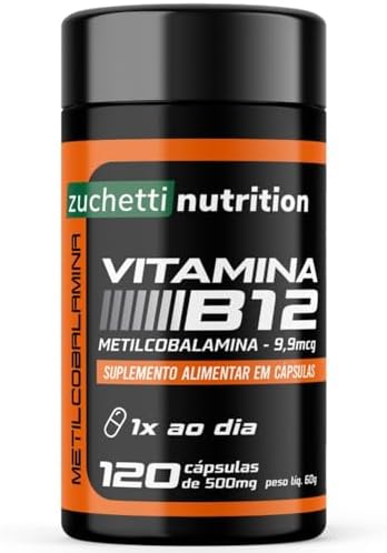Vitamina b12 metilcobalamina 413% VD 9,9 mcg 120 capsulas Zuchett...