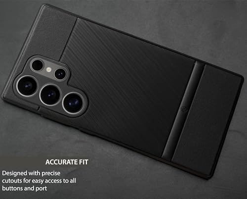 Image of NIUKIN Super Frosted Shield Pro Soft Back Case for Samsung Galaxy S24 Ultra | Shockproof Scratchproof Cover (Black Titanium)