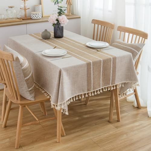 Nappe rectangulaire lin coton cuisine universelle petite taille pour table basse - 2