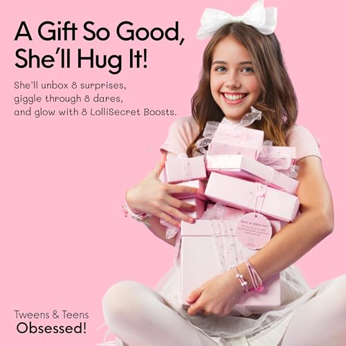 Image of HAPPY LOLLI LolliBox Birthday Gift Set for Tween & Teen Girls Ages 8-15, Ready to Gift, 8 Individually Wrapped Gifts