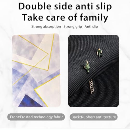 Image of (Pack of 2 Premium Silicon Floor Mat, Bath Mat, Doormat, Bathroom Carpet, Cushion Mat I Super Absorbent (40x60cm) Soft Carpet, Quick Dry Dirt Barrier for Home and Office (Blue Square Mat)