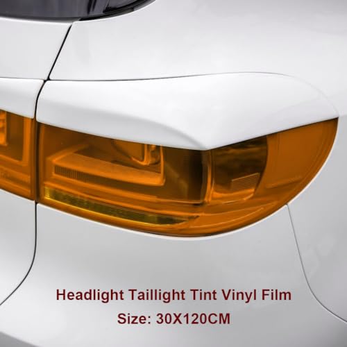 Scheinwerfer Folie Tönungsfolie Aufkleber,Scheinwerfer Folie Orange,Scheinwerfer Tönungsfolie,Rückleuchten Folie Aufkleber,Selbstklebende Scheinwerfer TailLights Tönung Vinyl Film,Auto Folie Orange
