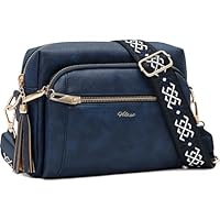 HILAEX Sacs Bandoulière Femme avec Antivol, Sac a Main Femmes Bandoulieres 4 Compartiments, en Cuir PU avec Sangle Réglable et Large Amovible