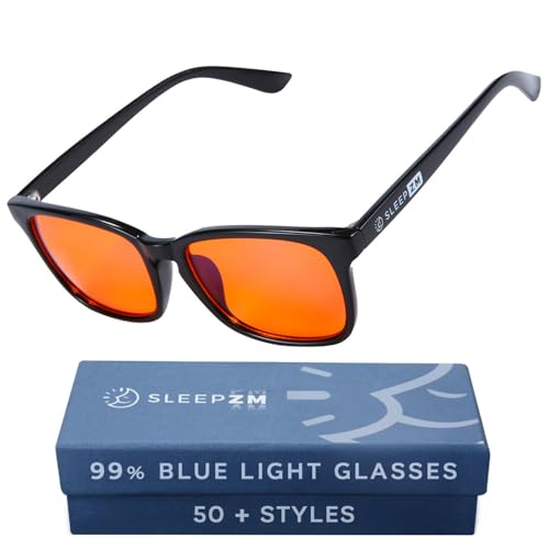 Sleep ZM Blue Light Blocking Glasses for Women + Men - Better Sleep + Anti Eye Strain Protection...