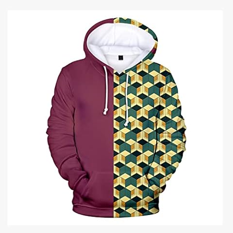 ZOSUO Anime Demon Slayer Hoodies Pullover 3D Print Tomioka Giyuu Cosplay Costume Sweatshirt Jacket Costume Outwear for Autumn Winter Long Sleeve Sportswear Hooded Jumper,Brown,L Cover
