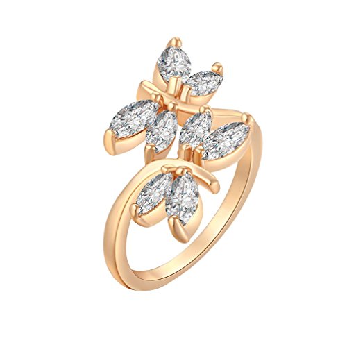 Bague blanche en forme de cristal à deux papillons or plaqué 18 carats taille P 1/2 jolie fille