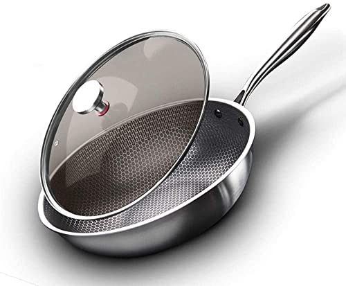 Omelette Pan Acero Inoxidable, Utensilios De Cocina Antiadherentes Engrosados De Acero Inoxidable, Menos Humo Aceitoso Y Sartén Sin Revestimiento, Cocina De Inducción, Gas Universal-A_34cm