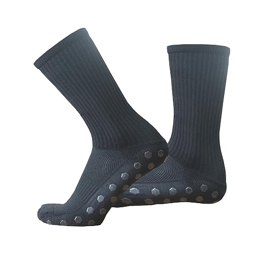 Chaussettes de football antidérapantes lot de 3 paires épaisses noir et blanc