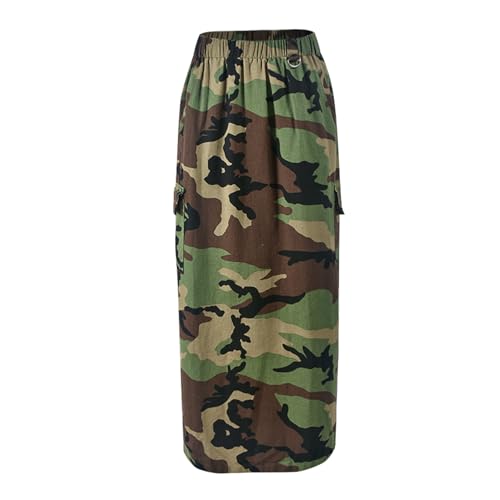 Camo Skirts for Women Fashion Casual Cargo Skirt with Pockets Y2K Street
