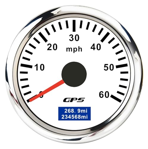 52MM デジタル GPS スピードメーター ゲージ MPH ゲージ 7色バックライト 12V 24V 車 車両 ボート マリン オートバイ用 デジタルスピードメーター(0-60KMH WS)