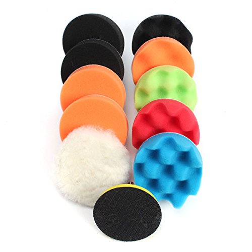 KingLan 11Pcs 3/5/6/7 Inch Waffel Puffer Polieren Pad Set Für Auto Polierer -5 Inch