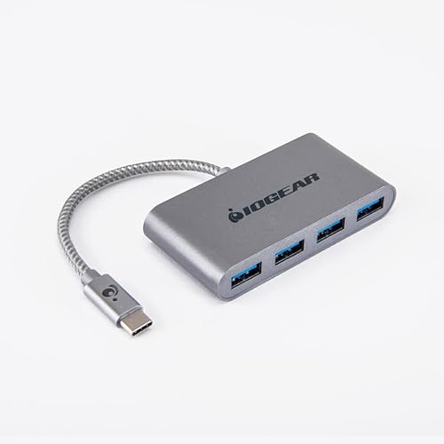 IOGEAR Hub USB C, 4 en 1 USB-C 3.0 hub à 4 Ports USB-A pour MacBook, MacBook Pro, Mac Mini, iMac, Surface Pro, Chromebook Cover