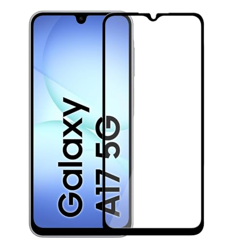Image of YMHML Premium Tempered Glass Screen Protector Compatible with Samsung Galaxy A17 5G (Black) with Edge to Edge Coverage and Easy Installation kit