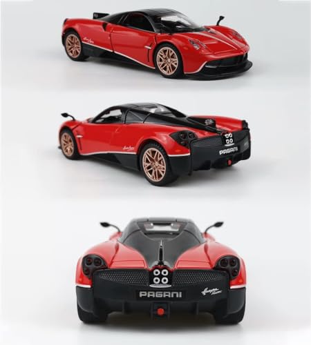 Image of 1:32 Scale Pagani Huayra Dinastia Toy Car | Metal Pullback Diecast Car for Kids with Openable Doors, Sound, Light Effects Toy for Car Enthusiasts (Color As Per Available),blue