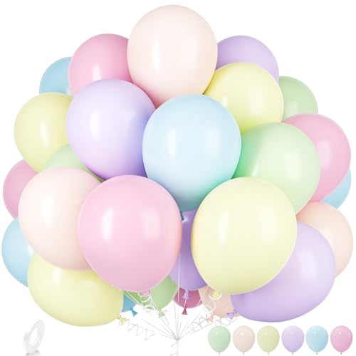 Ousuga Ballons Pastel, Paquet de 30 Ballons Couleurs Pastel Arc-en-ciel en Latex 12 Pouces 30,5 cm...