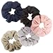 Ahoney 5 Pack Large Chiffon Flower Hair Scrunchies Elastics Hair Scrunchie Scrunchy Hair Ties Ponytail Holder for Women