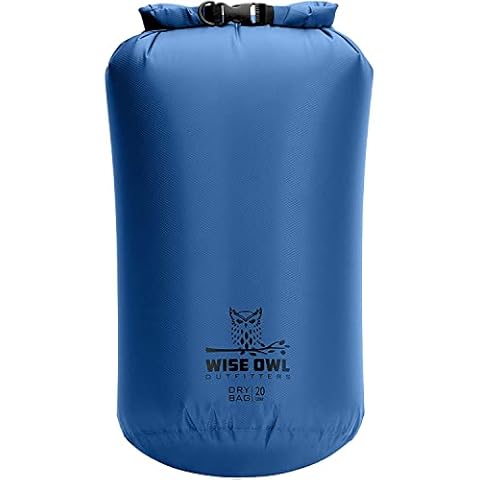 Wise Owl Outfitters Carrier Bag Case, Waterproof Dry Bag - Fully Submersible 1pk or 3pk Ultra Lightweight Airtight Waterproof Bags - 5L, 10L and 20L Sizes - Diamond Ripstop Roll Top Drybags Cover